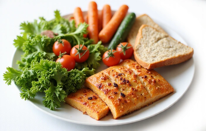 Piatto di cibo sano e bilanciato